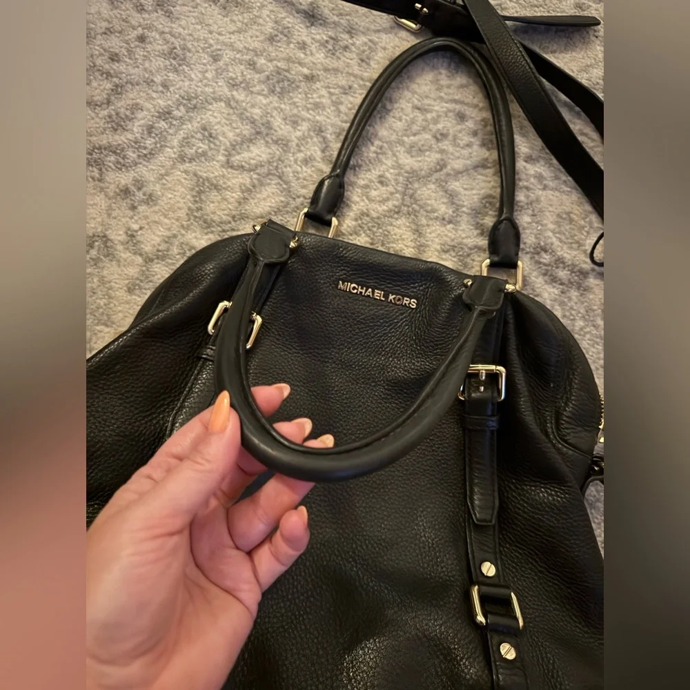 Michael Kors Black Leather Bedford Satchel Bag - Picture 4 of 11